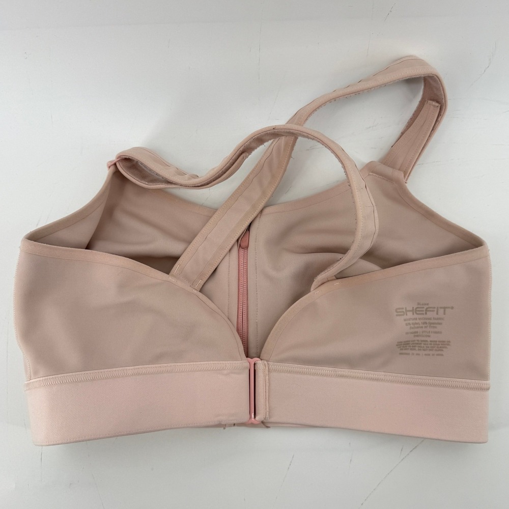 Shefit Flex Sports Bra Front Close Pink 3Luxe 3XL Medium Impact Hook Loop Straps - Picture 6 of 7